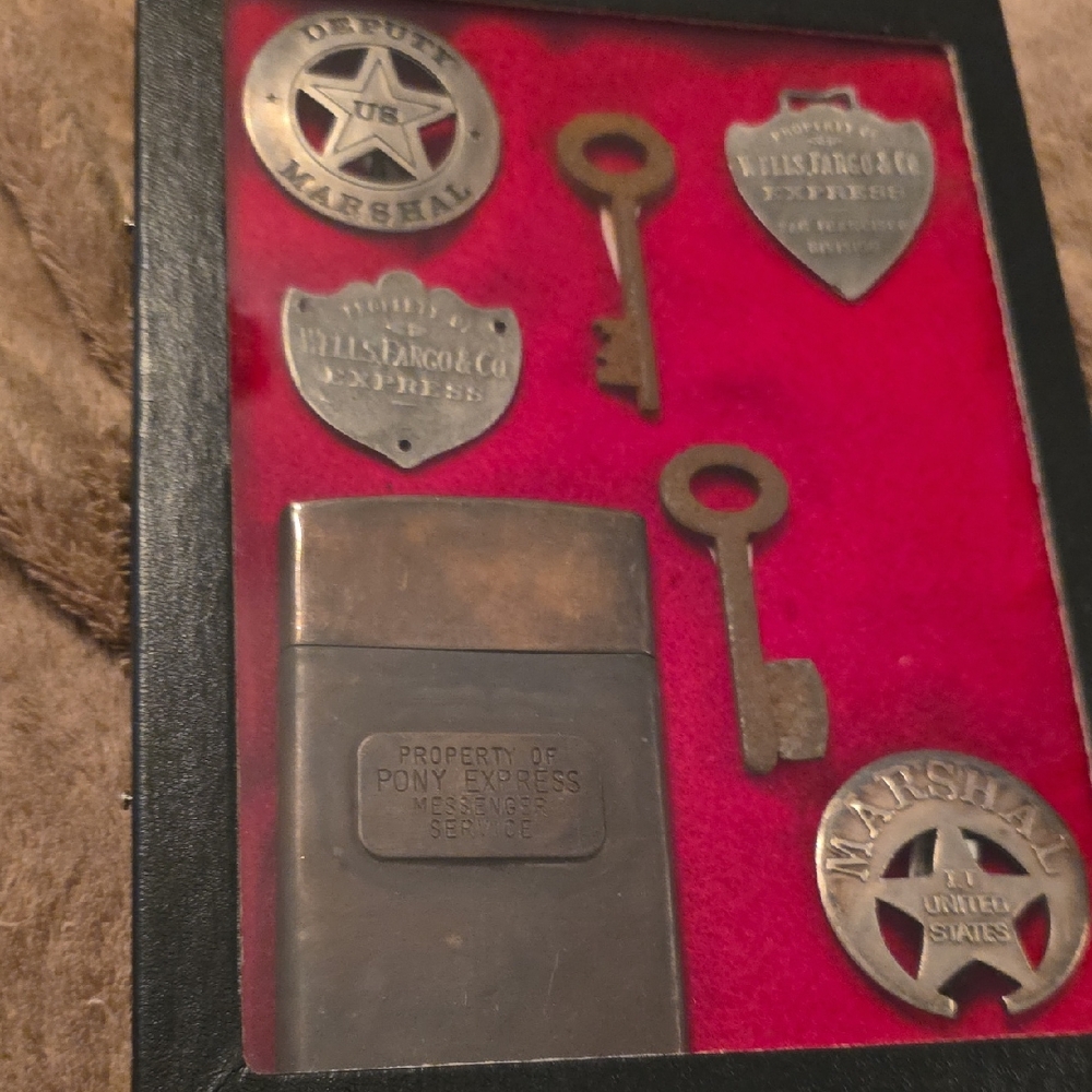 Antique Marshal Badge and Key Collection